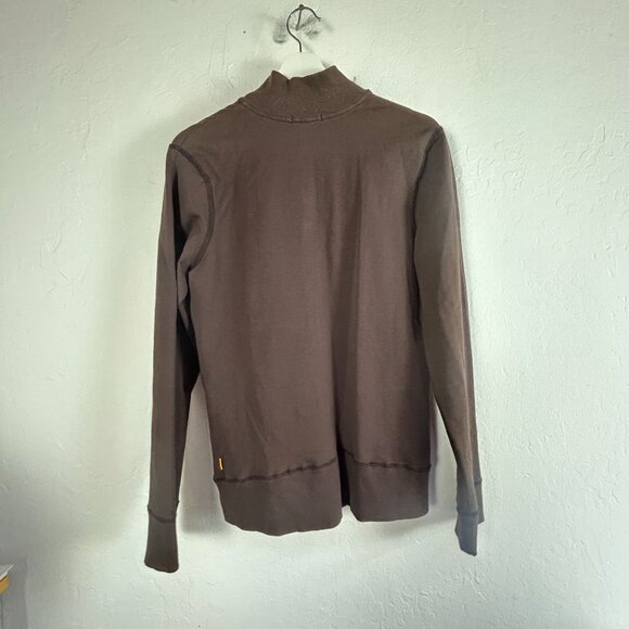 Lucy Womens Ideal Jacket Large Brown Cotton Blend Stretch Zip Front New - Picture 2 of 8